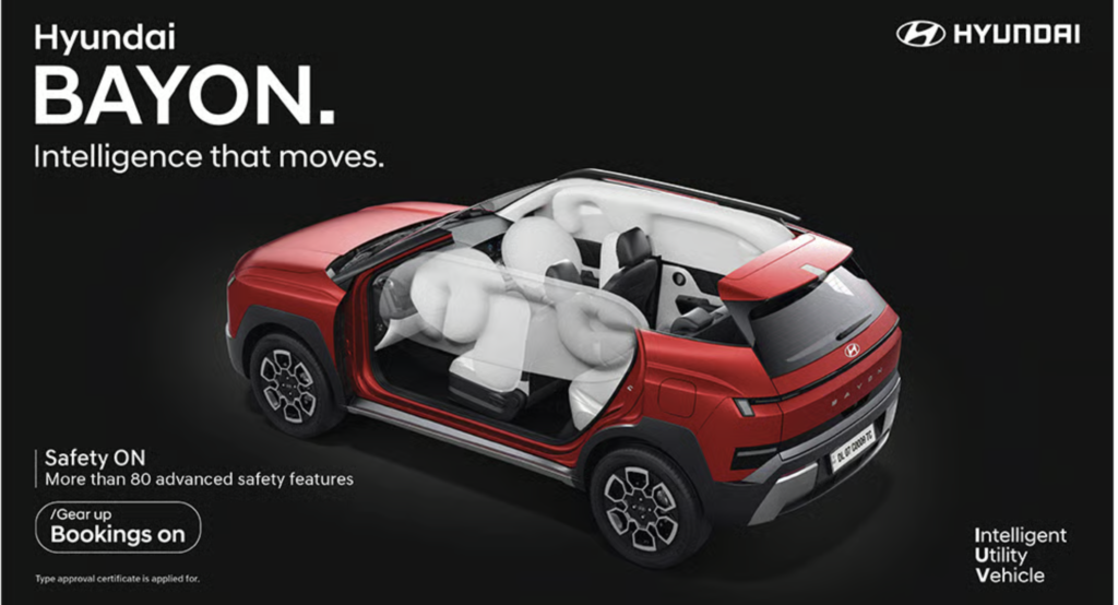 Cutaway of the Hyundai Bayon showing its airbags